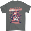 A Rat Born To Be a Unicorn Funny Mens T-Shirt Cotton Gildan Charcoal