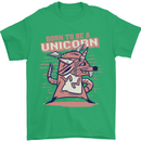 A Rat Born To Be a Unicorn Funny Mens T-Shirt Cotton Gildan Irish Green
