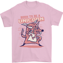 A Rat Born To Be a Unicorn Funny Mens T-Shirt Cotton Gildan Light Pink