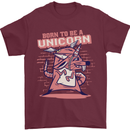 A Rat Born To Be a Unicorn Funny Mens T-Shirt Cotton Gildan Maroon