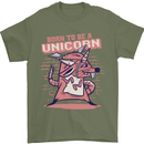 A Rat Born To Be a Unicorn Funny Mens T-Shirt Cotton Gildan Military Green
