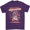 A Rat Born To Be a Unicorn Funny Mens T-Shirt Cotton Gildan Purple