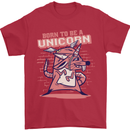 A Rat Born To Be a Unicorn Funny Mens T-Shirt Cotton Gildan Red