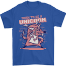 A Rat Born To Be a Unicorn Funny Mens T-Shirt Cotton Gildan Royal Blue