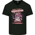 A Rat Born To Be a Unicorn Funny Mens V-Neck Cotton T-Shirt Black