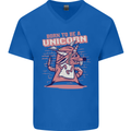 A Rat Born To Be a Unicorn Funny Mens V-Neck Cotton T-Shirt Royal Blue