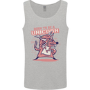 A Rat Born To Be a Unicorn Funny Mens Vest Tank Top Sports Grey