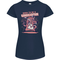 A Rat Born To Be a Unicorn Funny Womens Petite Cut T-Shirt Navy Blue