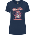 A Rat Born To Be a Unicorn Funny Womens Wider Cut T-Shirt Navy Blue