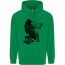 A Raven Reading a Book Literature Childrens Kids Hoodie Irish Green