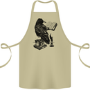 A Raven Reading a Book Literature Cotton Apron 100% Organic Khaki