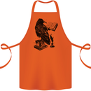 A Raven Reading a Book Literature Cotton Apron 100% Organic Orange