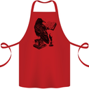 A Raven Reading a Book Literature Cotton Apron 100% Organic Red