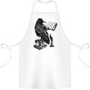 A Raven Reading a Book Literature Cotton Apron 100% Organic White