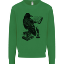 A Raven Reading a Book Literature Kids Sweatshirt Jumper Irish Green