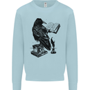 A Raven Reading a Book Literature Kids Sweatshirt Jumper Light Blue