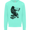 A Raven Reading a Book Literature Kids Sweatshirt Jumper Peppermint