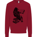 A Raven Reading a Book Literature Kids Sweatshirt Jumper Red