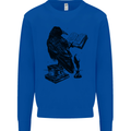 A Raven Reading a Book Literature Kids Sweatshirt Jumper Royal Blue