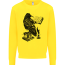A Raven Reading a Book Literature Kids Sweatshirt Jumper Yellow