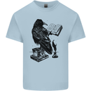 A Raven Reading a Book Literature Kids T-Shirt Childrens Light Blue