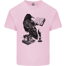 A Raven Reading a Book Literature Kids T-Shirt Childrens Light Pink