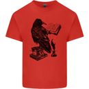 A Raven Reading a Book Literature Kids T-Shirt Childrens Red