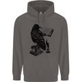 A Raven Reading a Book Literature Mens 80% Cotton Hoodie Charcoal