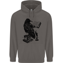 A Raven Reading a Book Literature Mens 80% Cotton Hoodie Charcoal