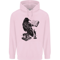 A Raven Reading a Book Literature Mens 80% Cotton Hoodie Light Pink