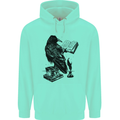 A Raven Reading a Book Literature Mens 80% Cotton Hoodie Peppermint