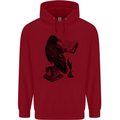 A Raven Reading a Book Literature Mens 80% Cotton Hoodie Red