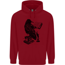 A Raven Reading a Book Literature Mens 80% Cotton Hoodie Red
