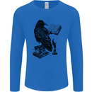 A Raven Reading a Book Literature Mens Long Sleeve T-Shirt Royal Blue