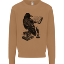 A Raven Reading a Book Literature Mens Sweatshirt Jumper Caramel Latte