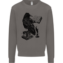 A Raven Reading a Book Literature Mens Sweatshirt Jumper Charcoal