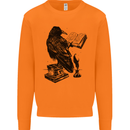 A Raven Reading a Book Literature Mens Sweatshirt Jumper Orange