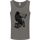 A Raven Reading a Book Literature Mens Vest Tank Top Charcoal