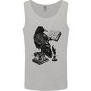 A Raven Reading a Book Literature Mens Vest Tank Top Sports Grey