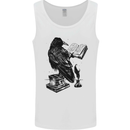 A Raven Reading a Book Literature Mens Vest Tank Top White