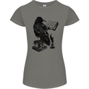 A Raven Reading a Book Literature Womens Petite Cut T-Shirt Charcoal