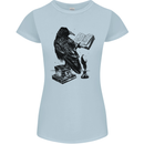 A Raven Reading a Book Literature Womens Petite Cut T-Shirt Light Blue