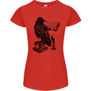 A Raven Reading a Book Literature Womens Petite Cut T-Shirt Red