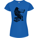 A Raven Reading a Book Literature Womens Petite Cut T-Shirt Royal Blue