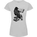 A Raven Reading a Book Literature Womens Petite Cut T-Shirt Sports Grey