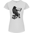 A Raven Reading a Book Literature Womens Petite Cut T-Shirt White