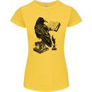A Raven Reading a Book Literature Womens Petite Cut T-Shirt Yellow