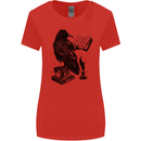 A Raven Reading a Book Literature Womens Wider Cut T-Shirt Red