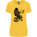 A Raven Reading a Book Literature Womens Wider Cut T-Shirt Yellow