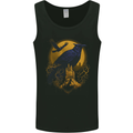 A Raven & Haunted House Moon Halloween Mens Vest Tank Top Black